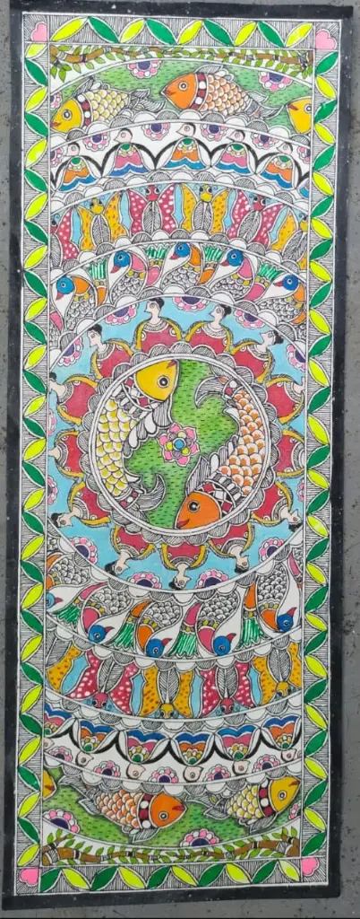 Fish Mithila Painting ( With Frame )