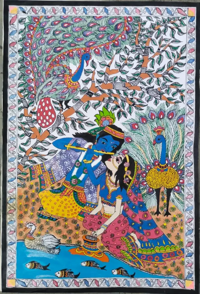 Radha - krishna MIthila painting